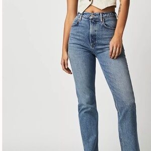 AGOLDE High-Rise Stovepipe Jeans – Helm – Size 29 – Raw Hem